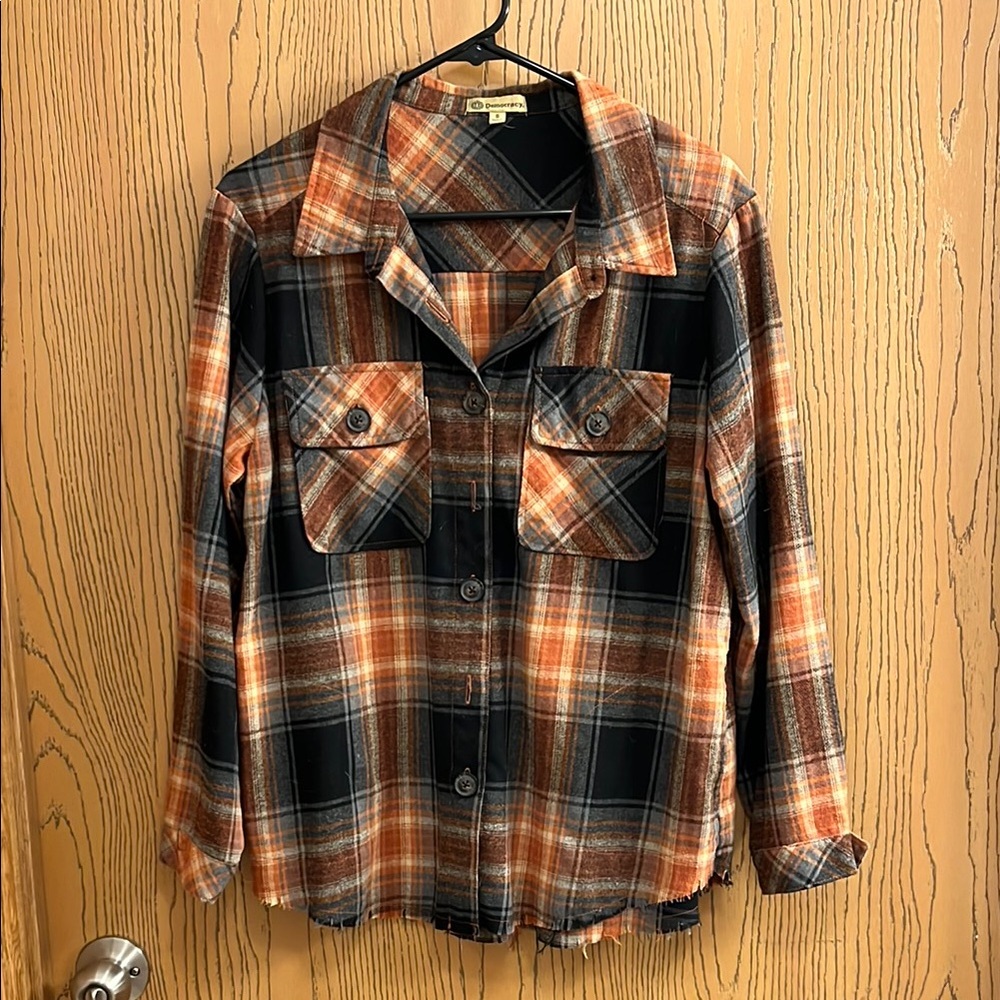 Plaid Button-Up Shirt
